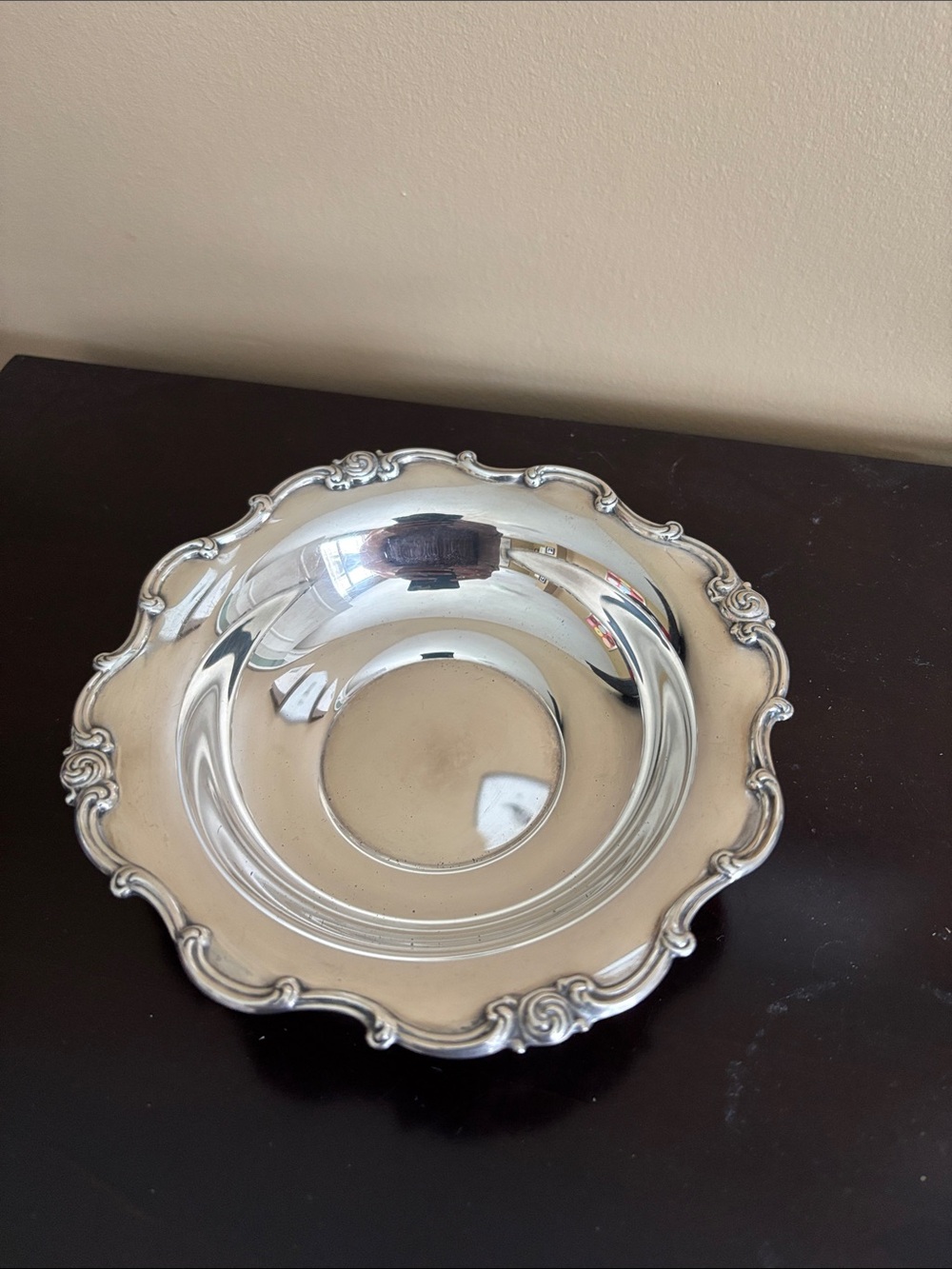 3/$20 Ornate Silver-Tone Decorative Serving Bowl